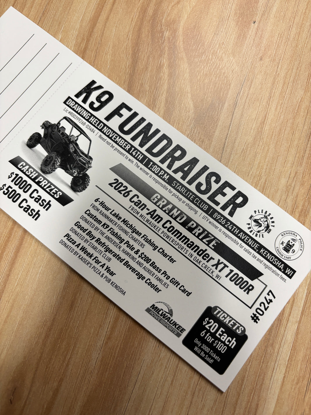 UTV Raffle 2026 - $100